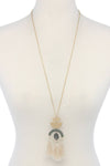 Half circle metal tassel pendant necklace