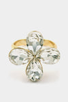 A flower colored stone adjustable ring