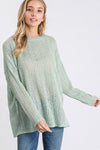 Open Back Detail Long Sleeve Top With Self Tie