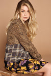 Cheetah Print Button-down Collard Shirt Dress