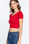 Cross Back Rib Seamless Crop Top