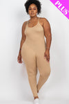 Plus Size Solid Bodycon Cami Jumpsuit