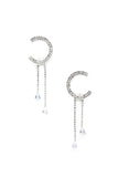 C Shape Rhinestone Dangle Earrng