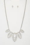 Marquise Rhinestone Link Metal Necklace