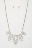 Marquise Rhinestone Link Metal Necklace